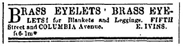 The Press, Philadelphia 2-13-1862, manufacturer or grommets
